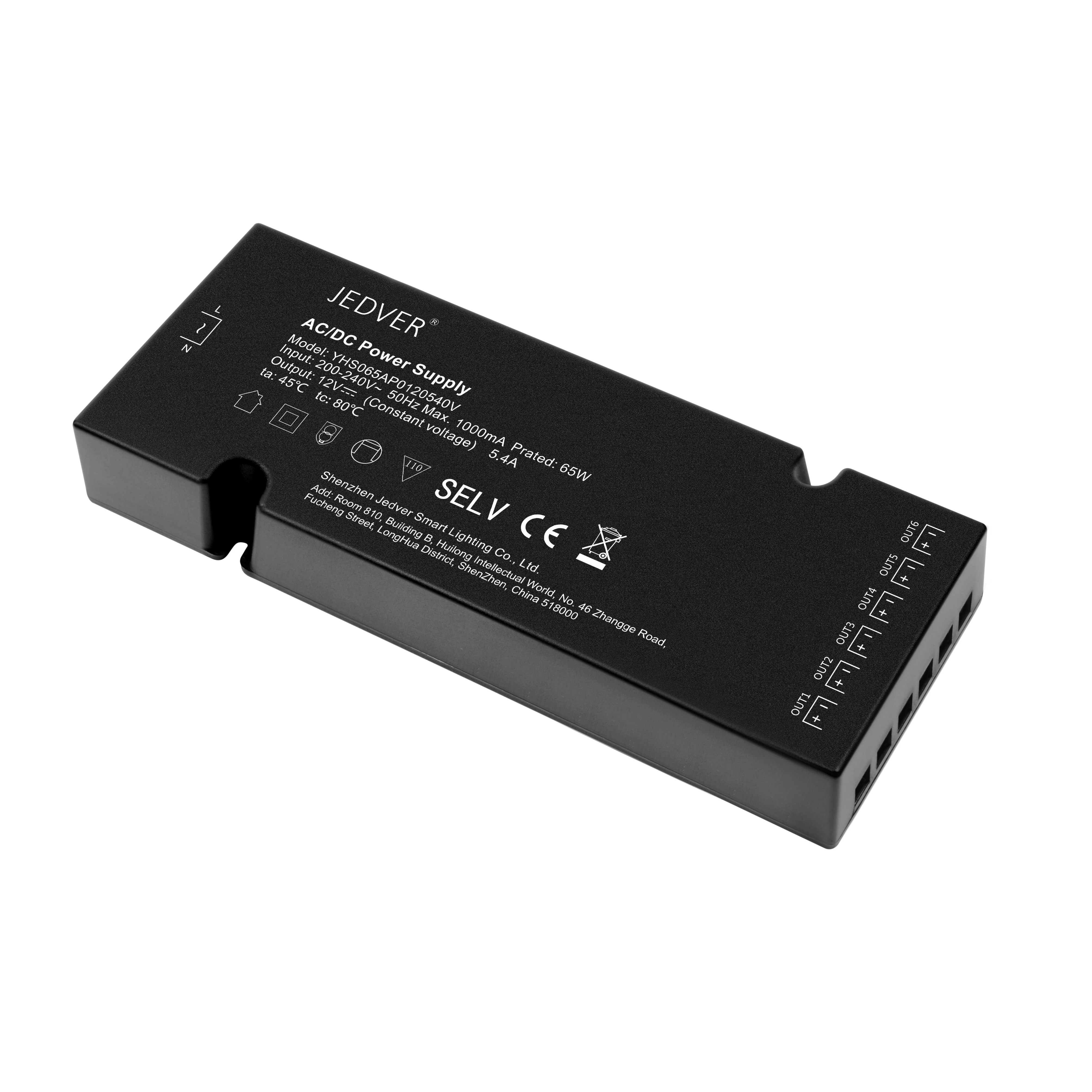 Шэньчжэнь фабрика IP20 Multiway выход DC12V 24V 6w 10w 15w 20w 40w 65w Светодиодный драйвер 12V dc источник питания