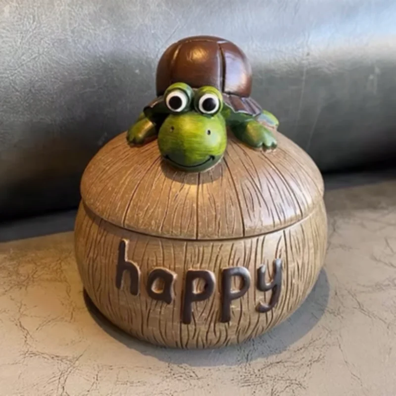 Creative ashtray with lid premium sense of niche cute personalized resin home living room office ashtray