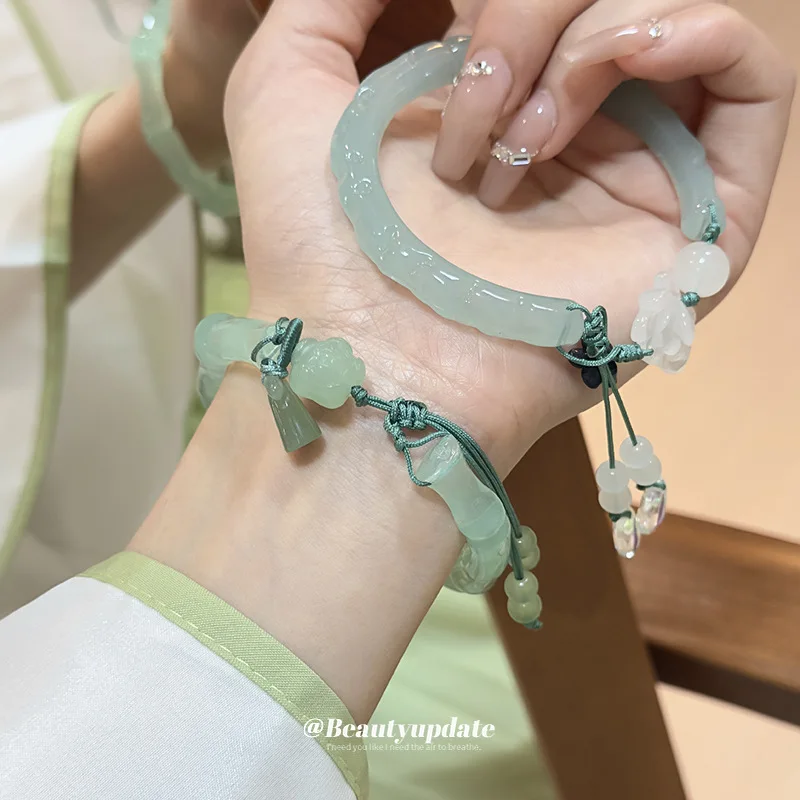 New Chinese Style Lotus Resin Bracelet Fashion Temperament Personal Influencer Same Wholesale
