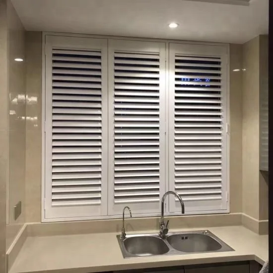 Minimalism White Color Bedroom Bathroom Popular PVC Plantation Shutters PVC Blinds