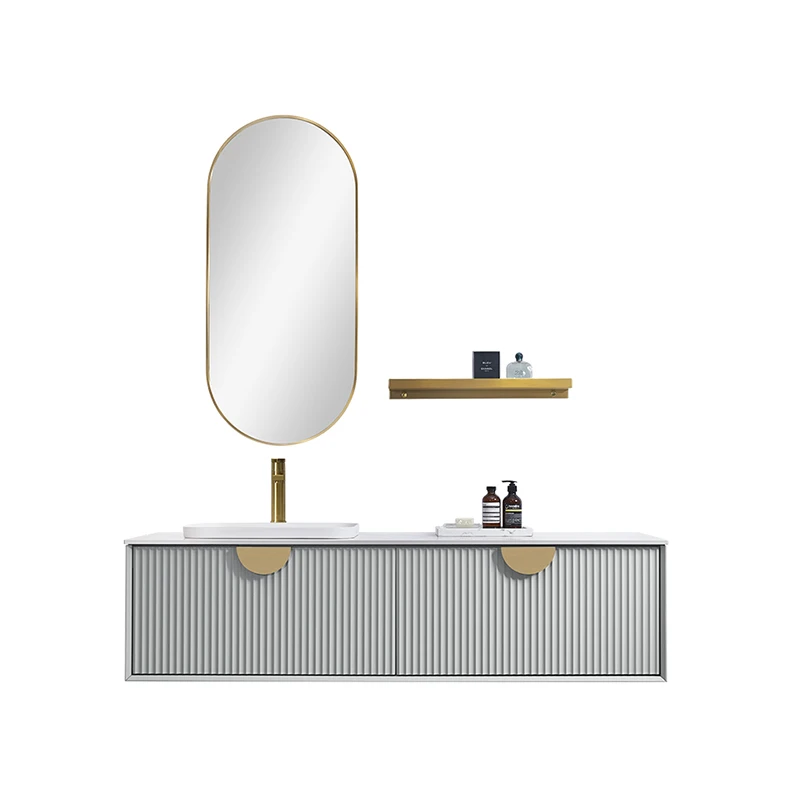 Luxury bathroom cabinet basin Modern Floating installation bathroom sink with mirror cabinet