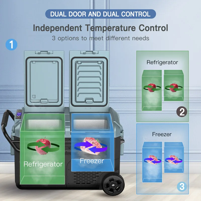 Large Capacity 38/48/58L Outdoor Car Fridge 12V 24V Car Refrigerator 240V Camping Fridge Freezer Portable