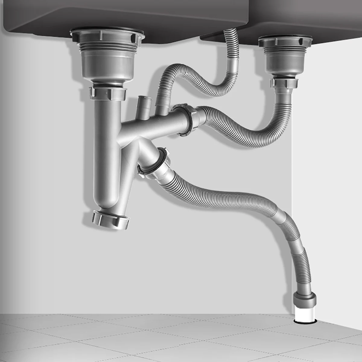 Сливная труба для кухонной пластиковой раковины с сливным отверстием из нержавеющей стали 110/114/140 мм, гибкая пробка для раковины, сливная труба 40/50, дренажная система