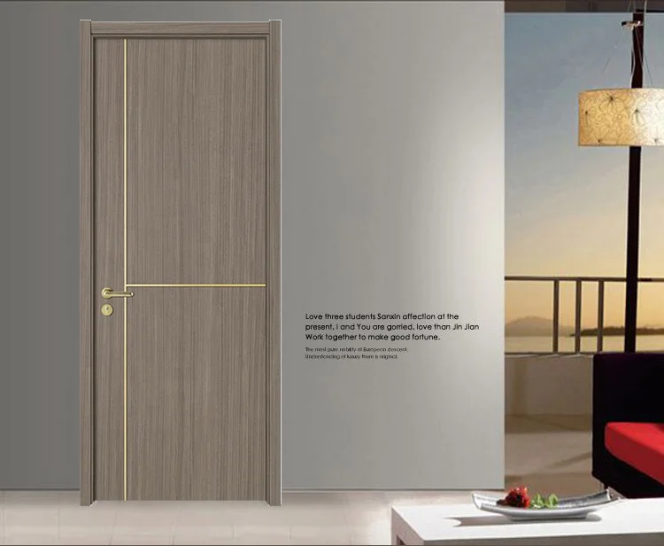 China Supplier Wholesale Latest Design with Metal Strip WPC/PVC Door Interior Door Room Door
