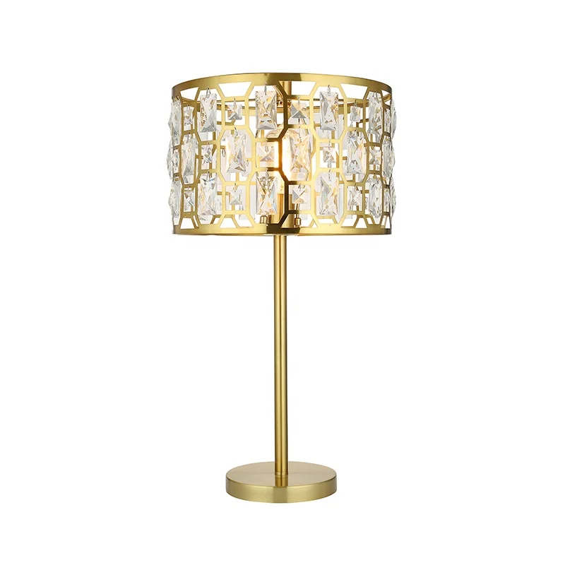 Luxury gold crystal royal style table lamp lamparas decorativas table lamps home decor
