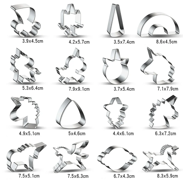 Amazon, оптовая продажа, мультяшное 3D животное, единорог, печенье, резак для единорога