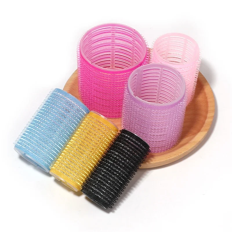 Self-Grip Hair Rollers Heatless Hair Curlers No Heat Hair Bang Volume Self-adhesive DIY Curly Wig Tool