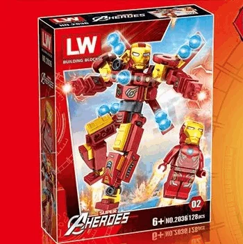 Cartoon figure blocks kids building bricks for children assemble  toys