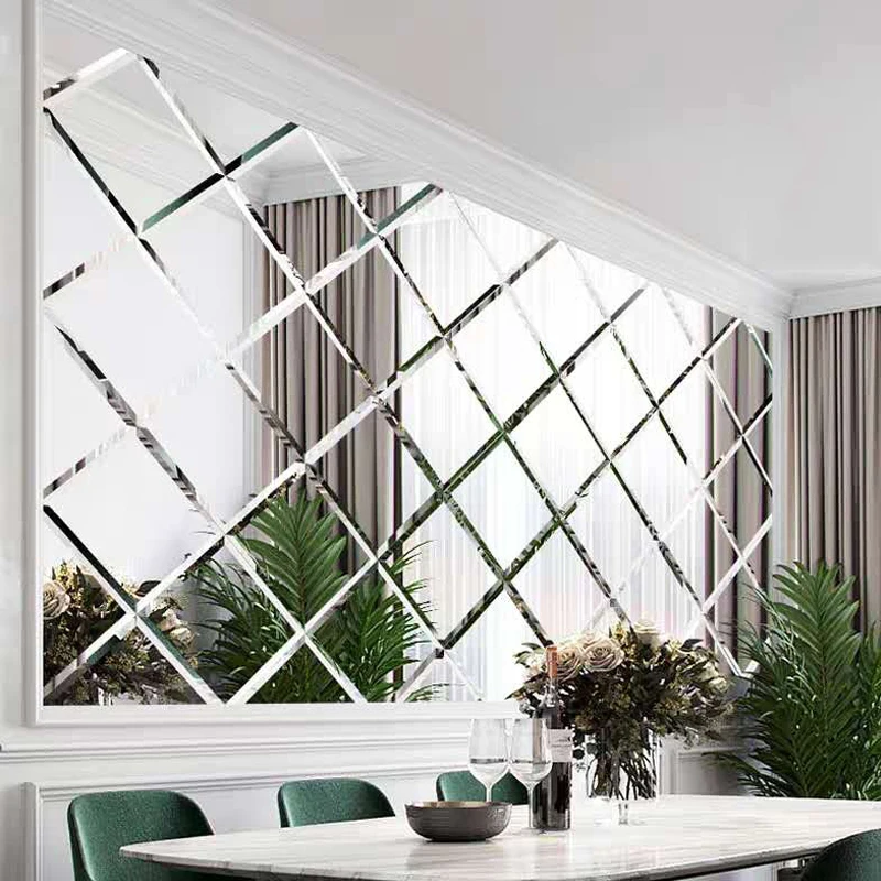 Customized design silver mirror glass for wall