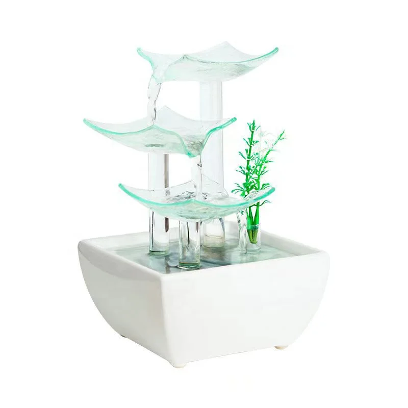 Water Fountain for decoration indoor semi-manual running waterfall fountain modern living room office desktop tabletop