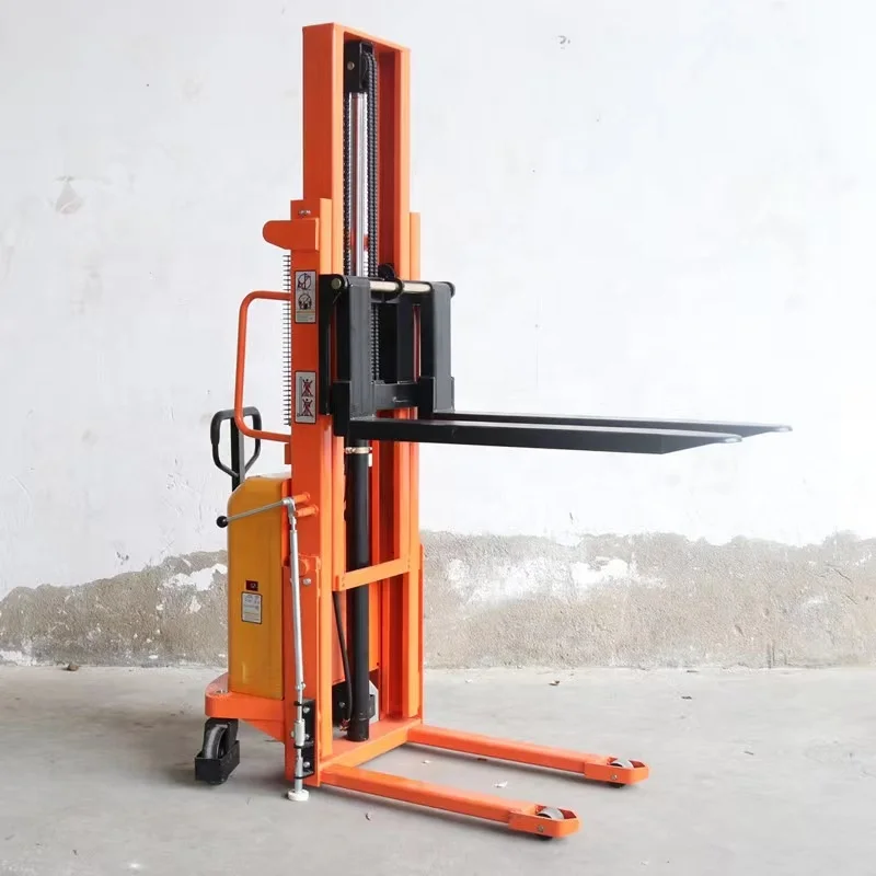 electric forklift lithium ion battery self loading portable forklift electric stacker for construction