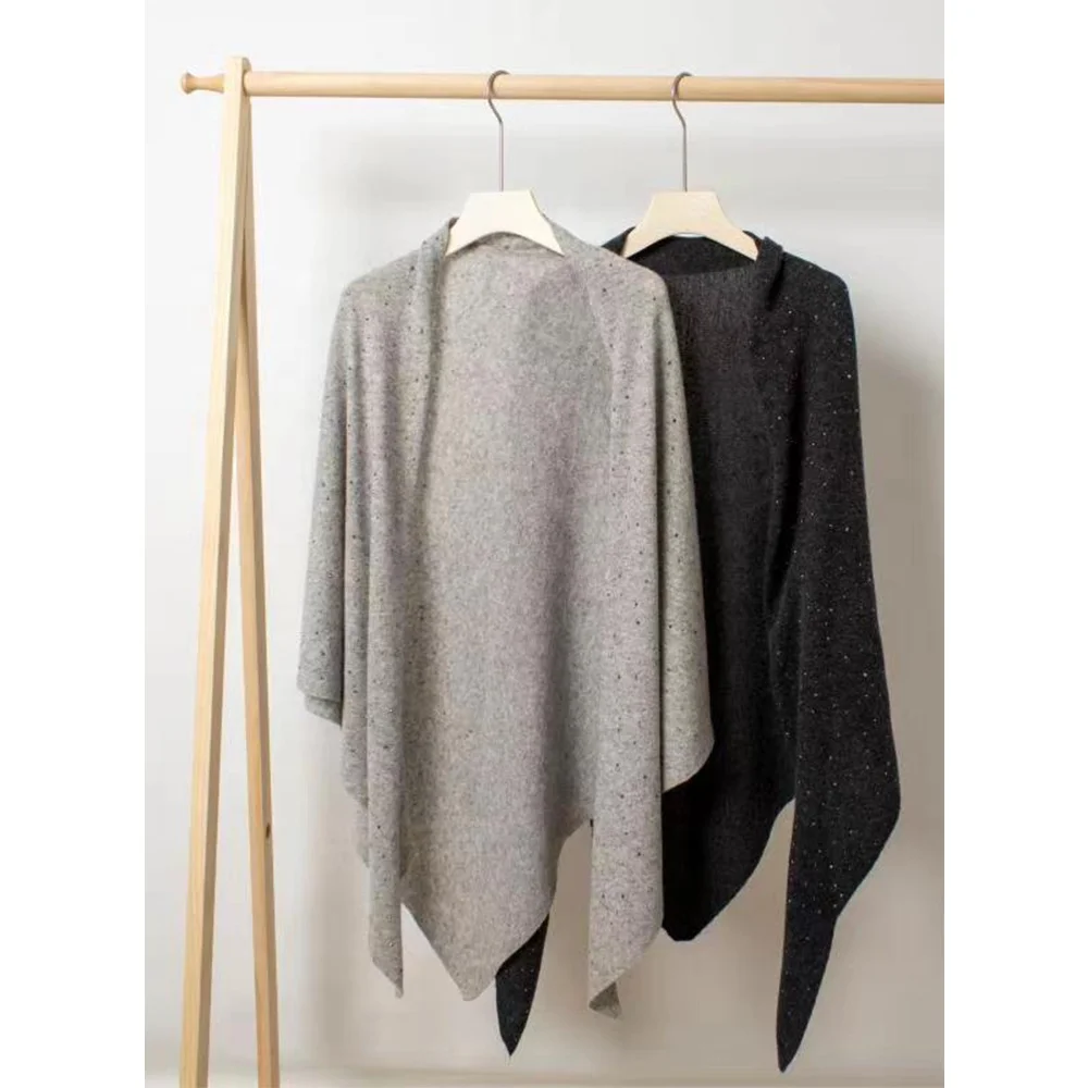 Модный высококачественный кашемировый и шерстяной треугольный шарф, зимний теплый женский стиль с StonsAS19364