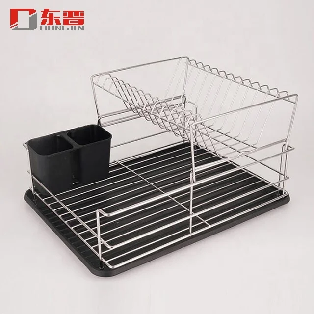 
Wholesale Collapsible Dish Drying Rack Kitchen Storage With Plastic Cutlery Holder 