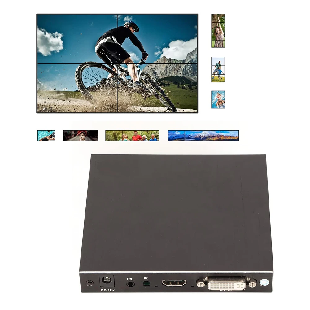HDMI Video Wall Controller 1920*1080P Image Splicing Controller 1.3 Input 4 HDMI Output Large Dynamic Image Screen