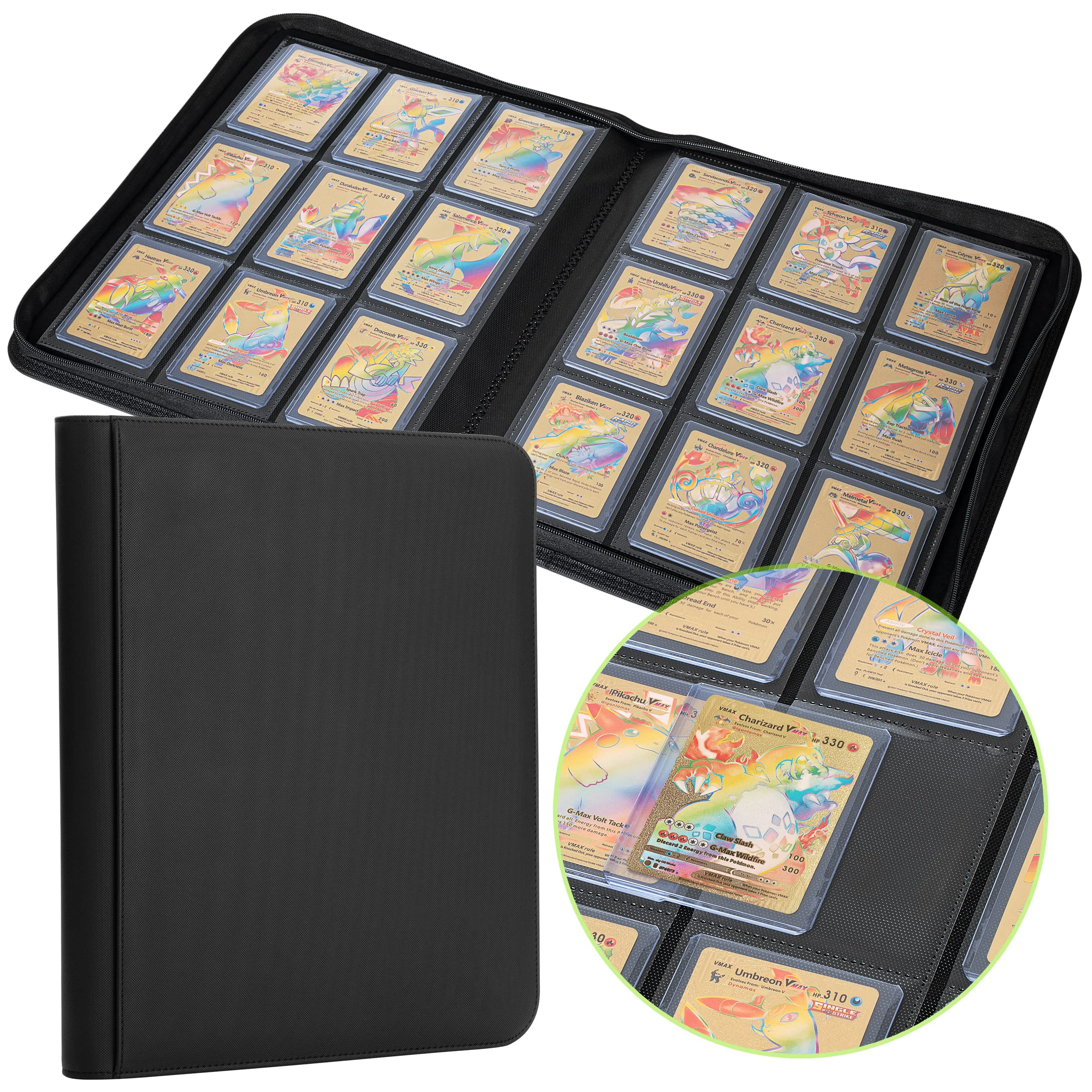 Оптовая продажа 4 9 12 карманных кожаных карточек Mtg Tcg Yugio Trading Top Loader Premium
