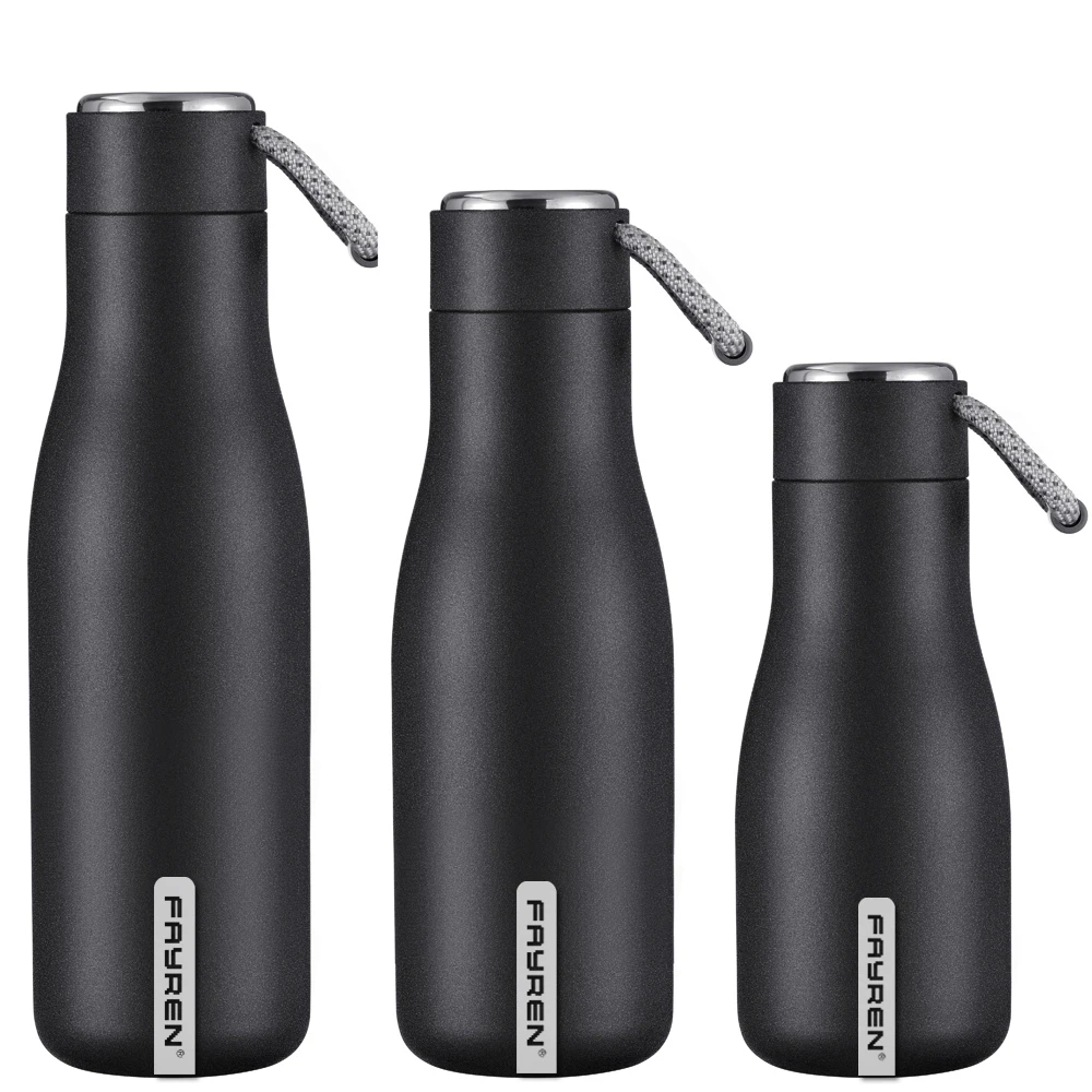 Outdoor Sports Double Wall Thermal Vacuum Insulated Flask 304 Stainless Steel Leak Proof Drink Water Bottles With Custom Logo