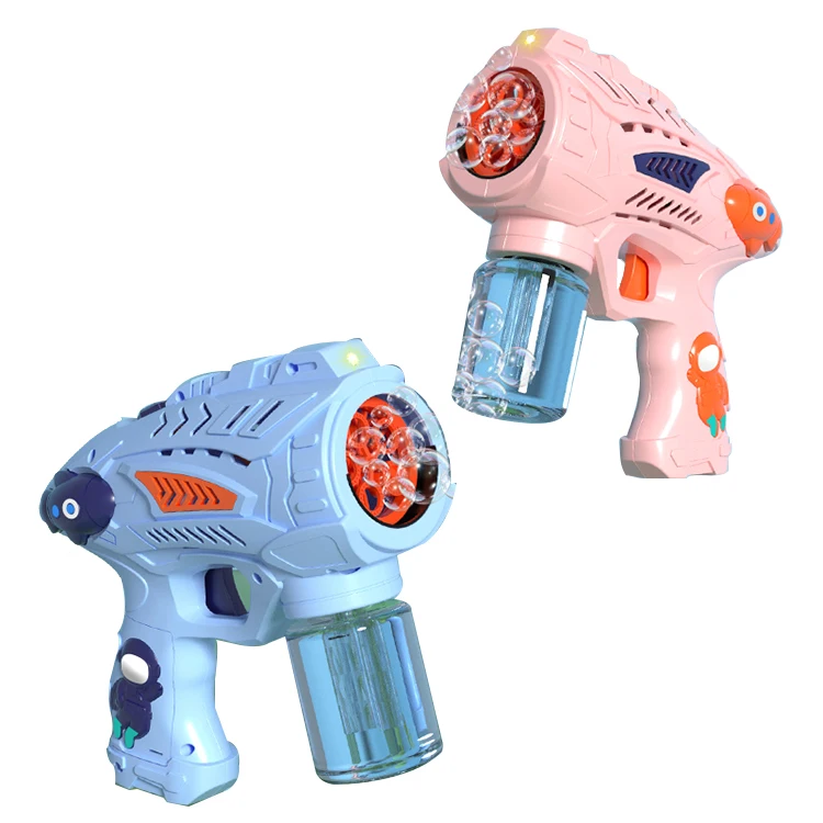 Summer Outdoor Bubble gun Machine Toy Wholesale Flashing Light Music Bubble Gun  For Kids