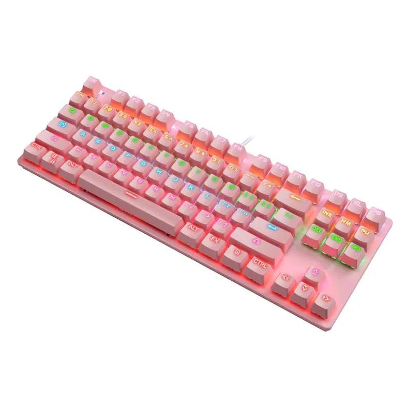 Черная Проводная игровая клавиатура JINMS K550 механическая с RGB подсветкой мини-клавиатура 87