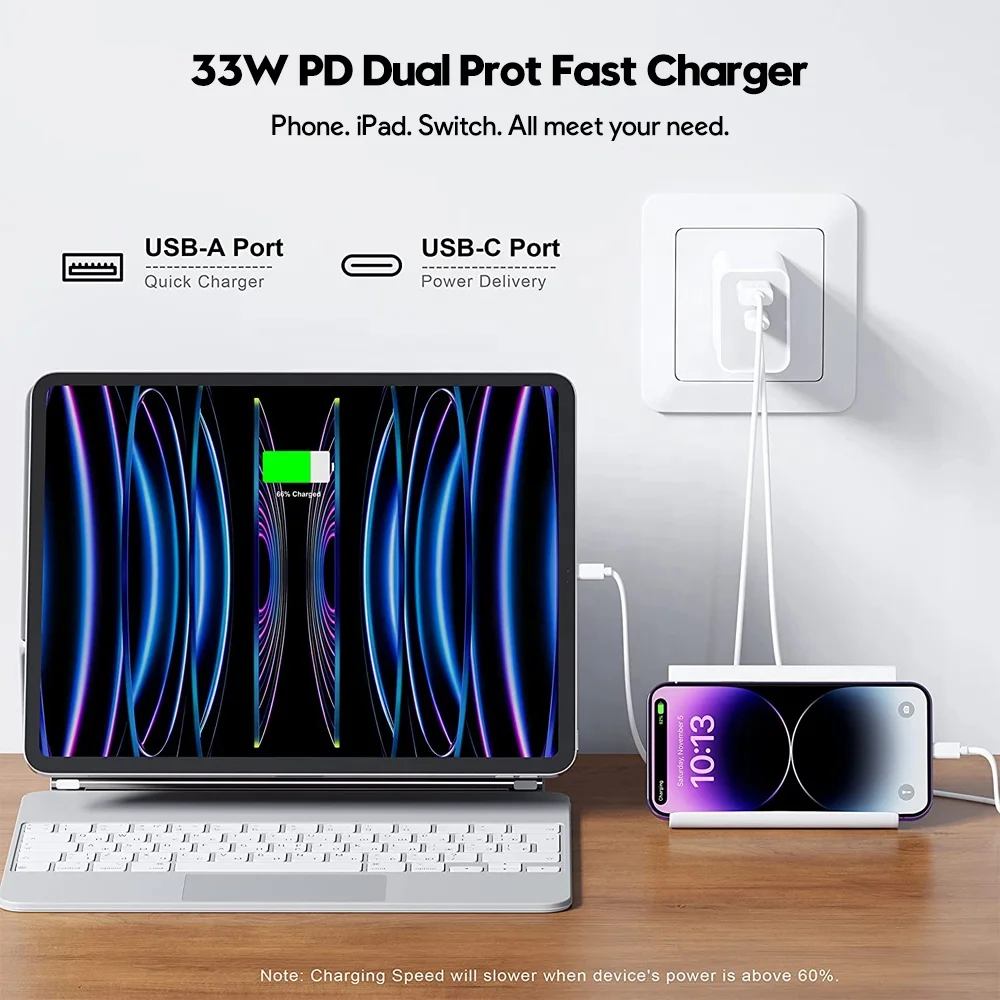 GaN Tech PD 33W 30W GaN PPS Fast Charger Adapter usb Mini USB C PD QC Wall Charger for Mobile Phone iPad Tablet iphone14