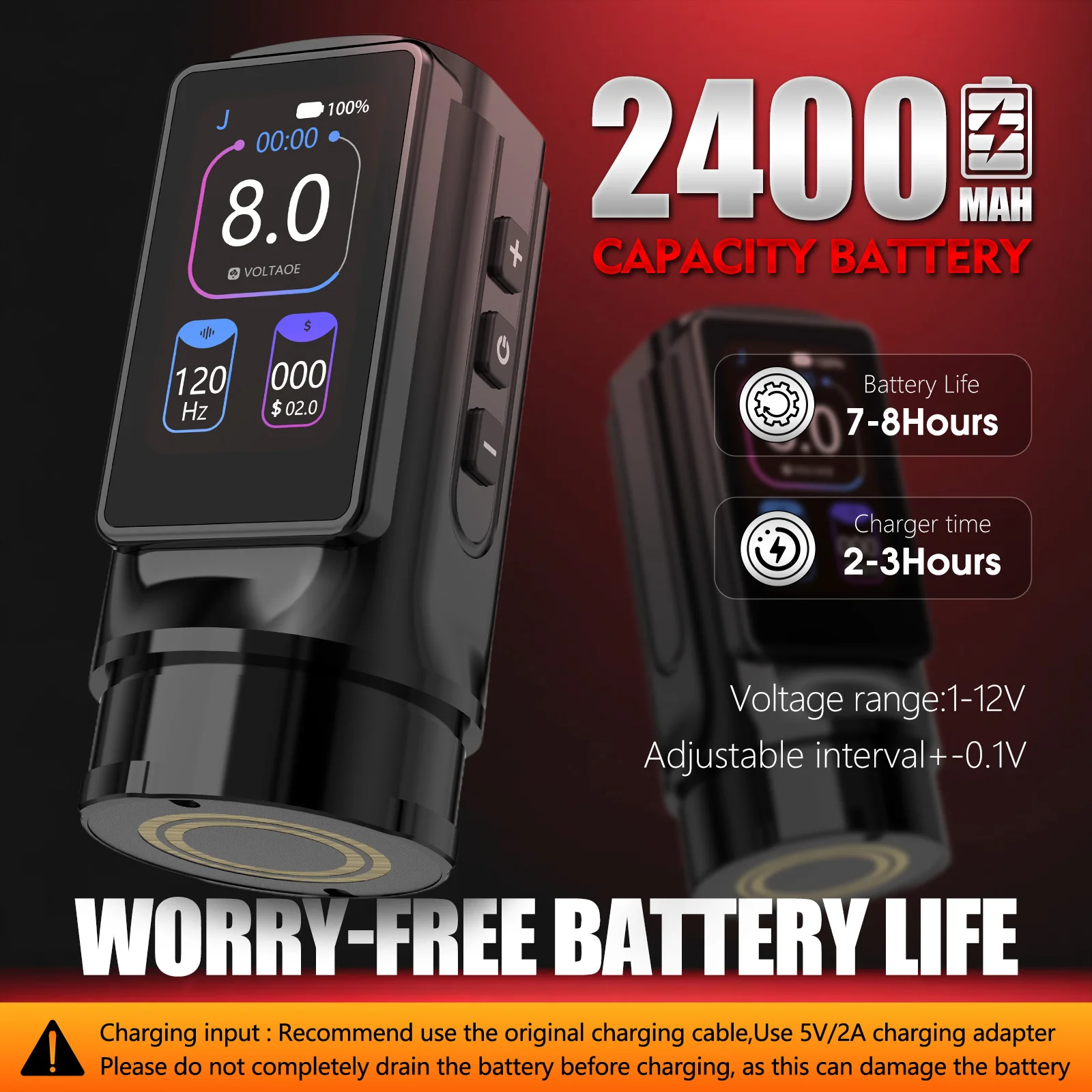 XNET Titan 270 2400mAh High Torque Brushless Motor Tattoo Gun 5.0mm/4.0mm Stroke Professional Wireless Tattoo Pen Machine