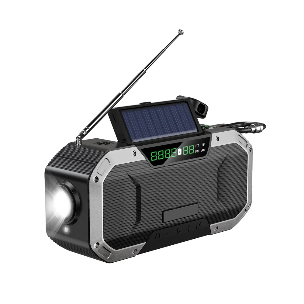 Rechargeable Battery Led Flashlight Radio Portable Sw Am Fm Noaa Self Powered Dynamo Emergency Solar Hand Crank Radio