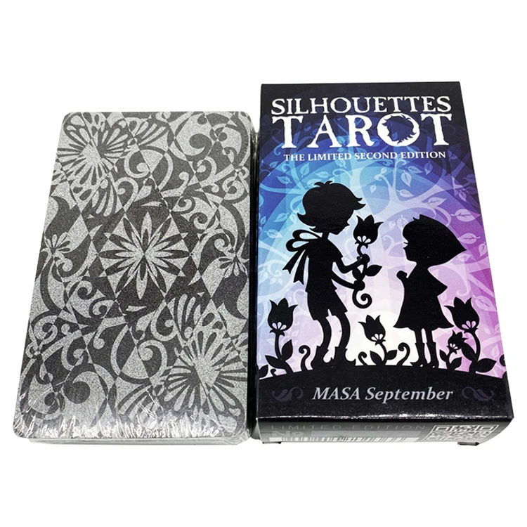 custom dark style best size tarot card deck printing the limited second edition silhouettes tarot cards with guidebook
