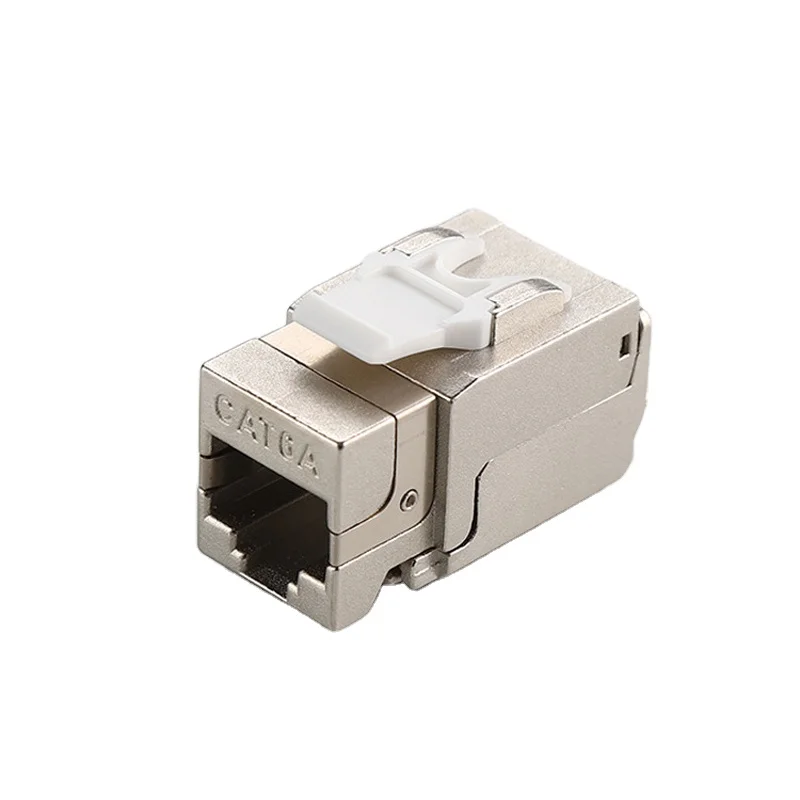ZHEFAN 90 degree shilded Toolless FTP 8P8C Modular Unshielded Keystone Jack Connector Metal
