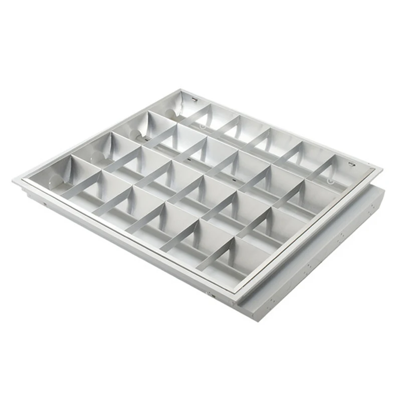 Aluminum Troffer Light Fixture T5/T8 60x60 fluorescent louver fitting with mirrored reflector