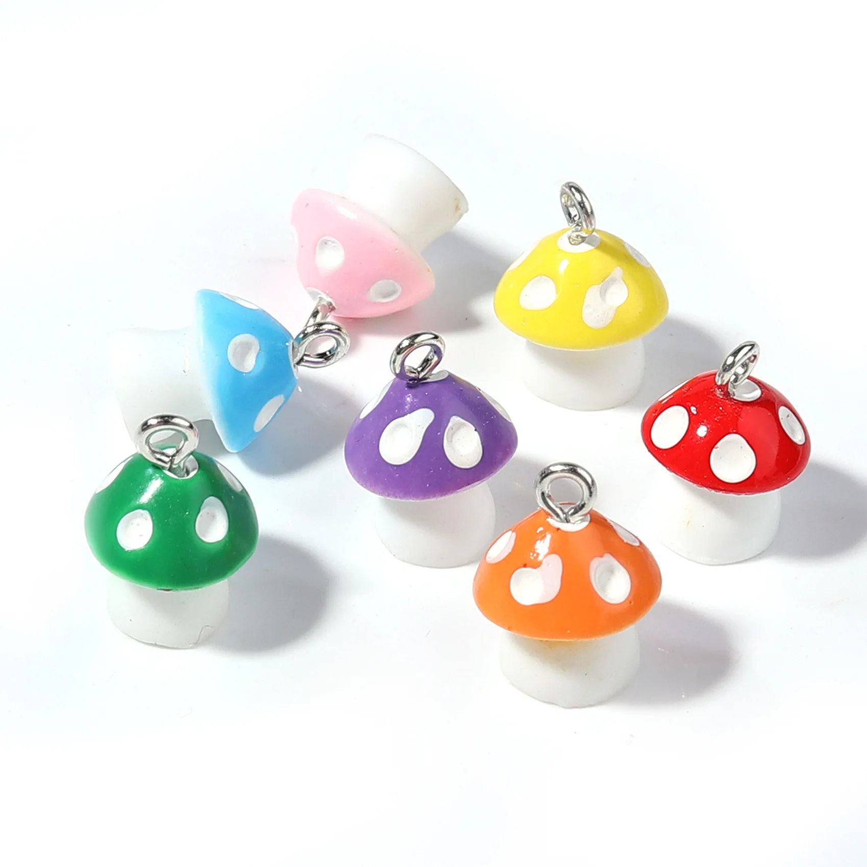 3D Cute kawaii Kids Cartoon Mini Resin Charm Mushroom DIY Pendant Charms for jewelry making earrings Keychains
