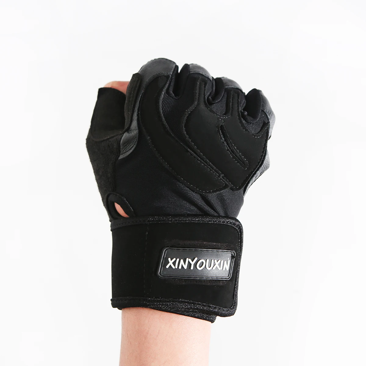 hot sale half finger breathable skid resistance adjustable workout gym gloves fitness crossfit weight lifting