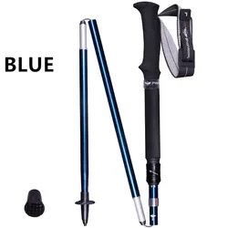 Ultra-light 5 sections 7075 aviation aluminum alloy Folding Collapsible Cane Non-slip Rubber Trekking Pole