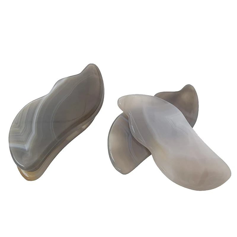 New Product Grey Agate Guasha Plate, Jade Face Massager Scraping  Beauty Tools for Body Massage