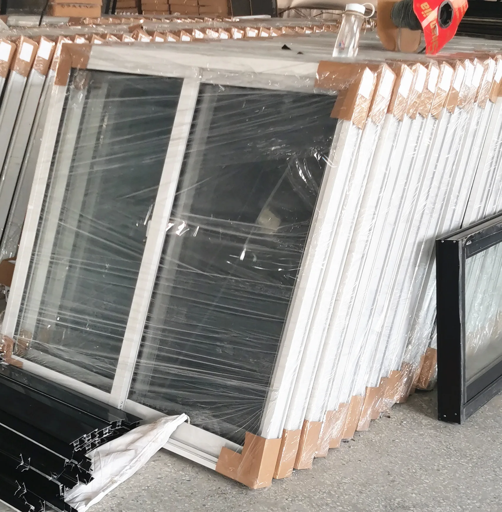 Latest design China wholesale price double glazed sliding aluminum windows with mosquito net screen for Philippines