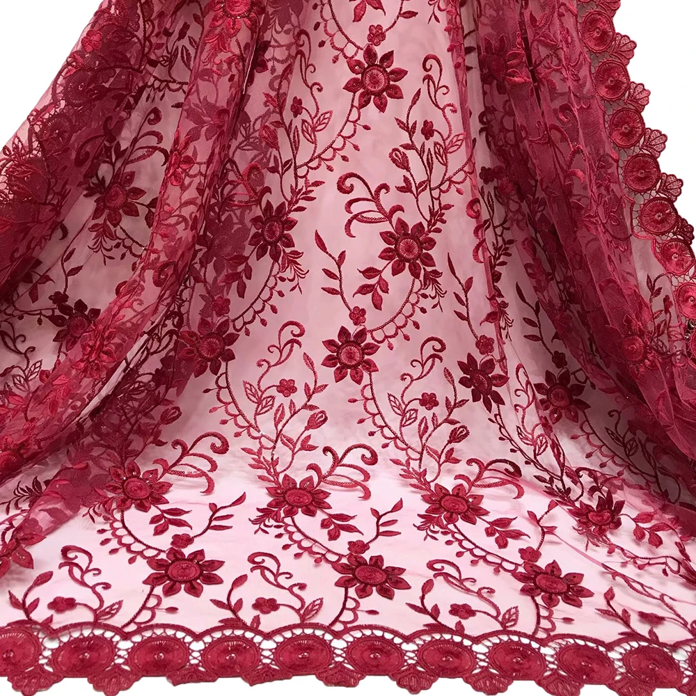 new arrival French lace high quality fiber embroidery decoration sequins lace fabrics for African fashion dress