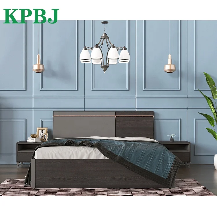 Деревянные двухспальные кровати большого размера из МДФ с простым дизайном для дома