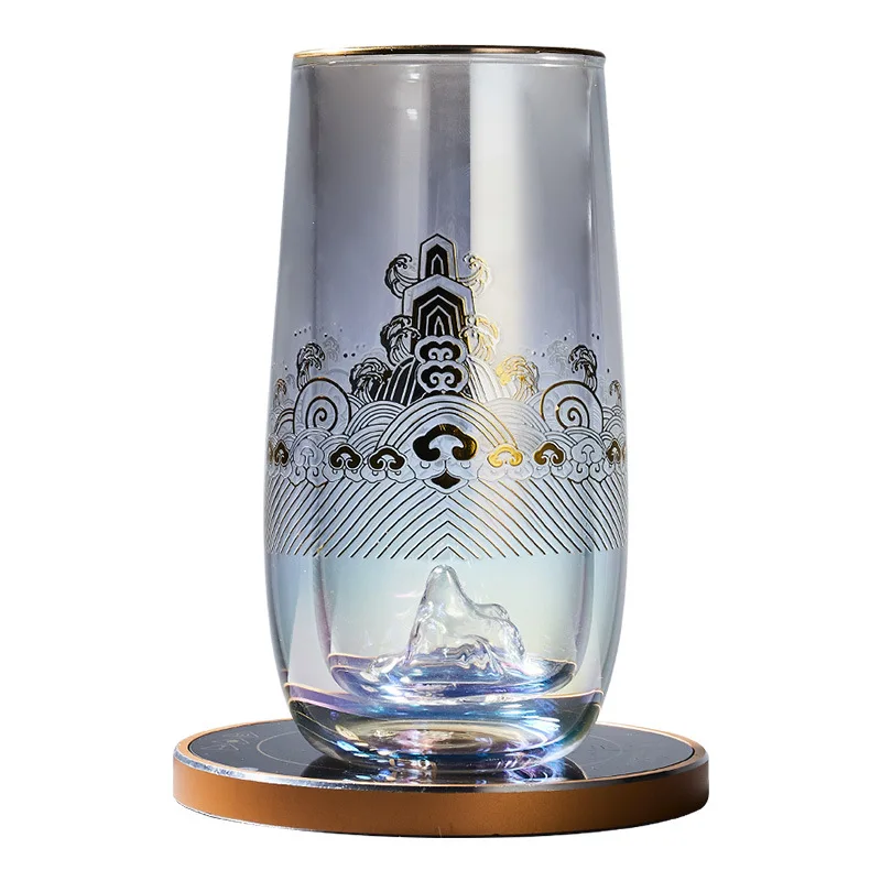  Rongshantang gold and silver firing glass large heat resistant snow mountain green tea cup household juice Chinese