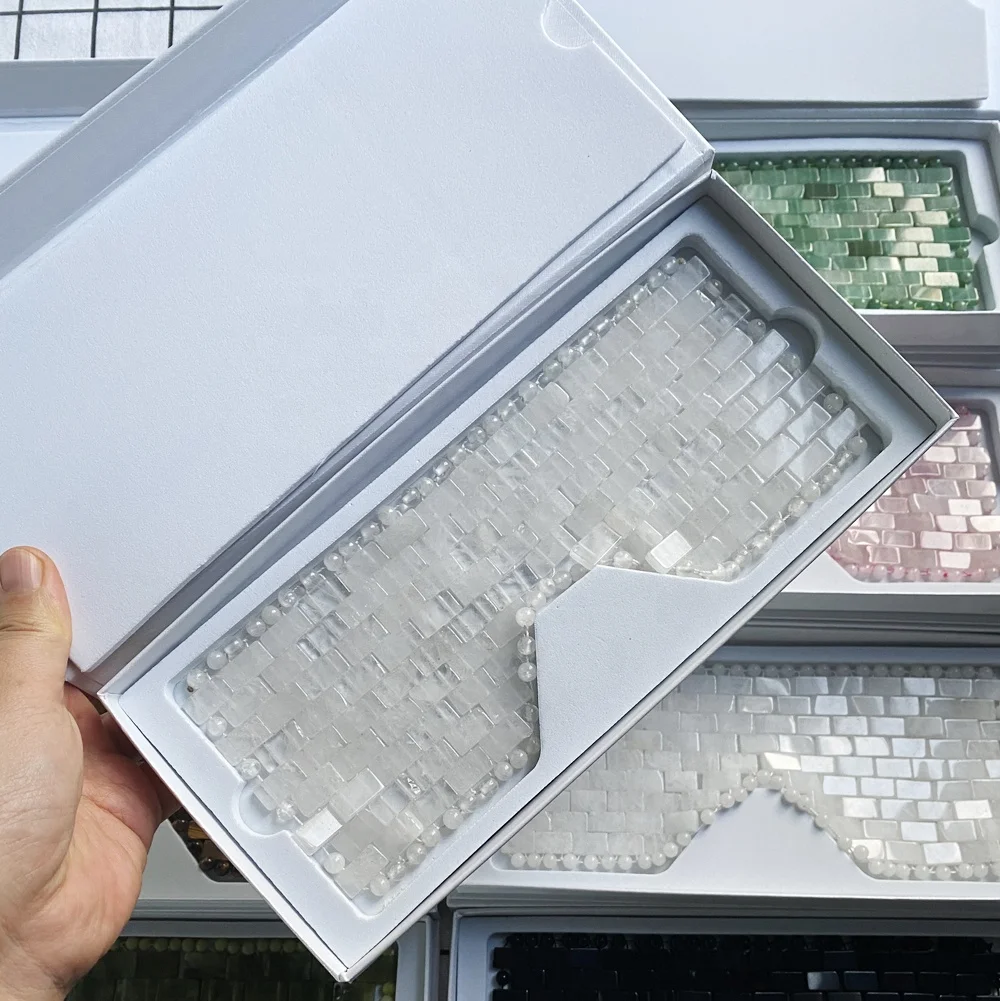 OEM Новое поступление золотой поставщик Нефритовая каменная маска для глаз Кристальные лечебные камни прозрачная