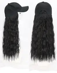 Оптовая продажа, индивидуальная женская шапка-парик, красивая длинная кудрявая бейсболка из смешанных человеческих волос