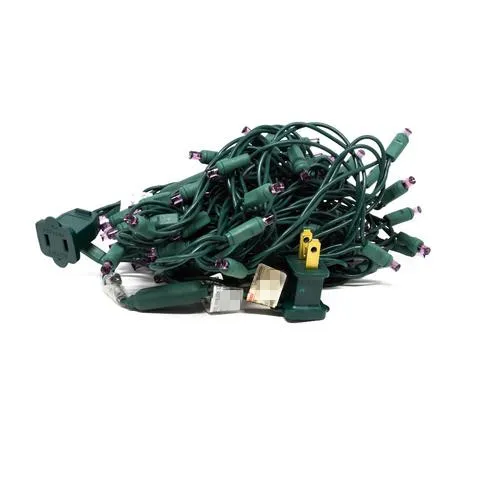 120 В зеленый провод 17 футов 50 светодиод 5 мм широкоугольная мини-светодиодная гирлянда для рождественской елки