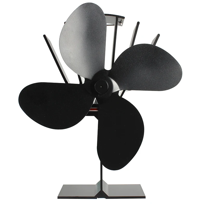 Classic Air Max Flow Stove Fan 4 Blades Black Smart Fan Wood Log Burner Fireplace Fan