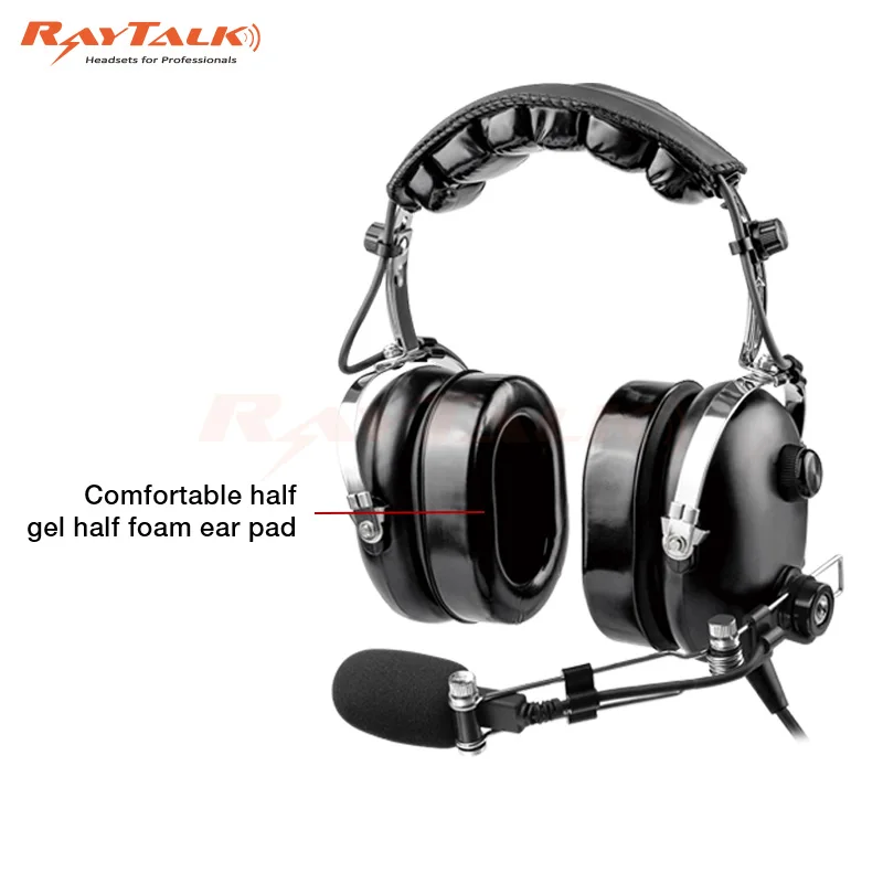 Professional aviation intercom headset ANR Active noise canceling headset for airplane pilots