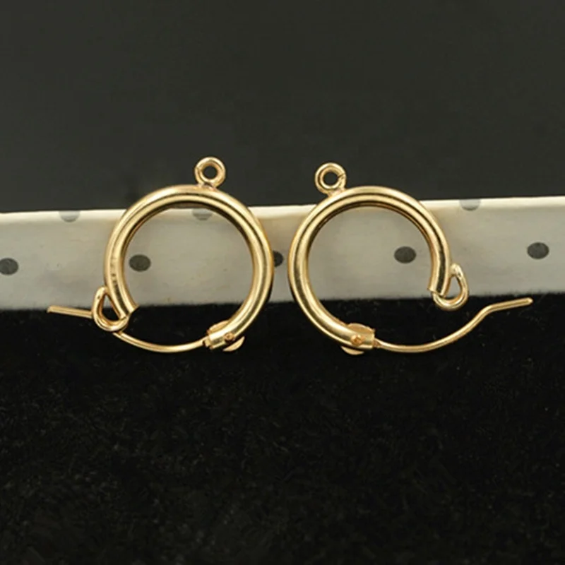 GP Eurowire hoop with open ring permanent jewelry chains making findings 14k Gold Filled eurowire hoop with open ring