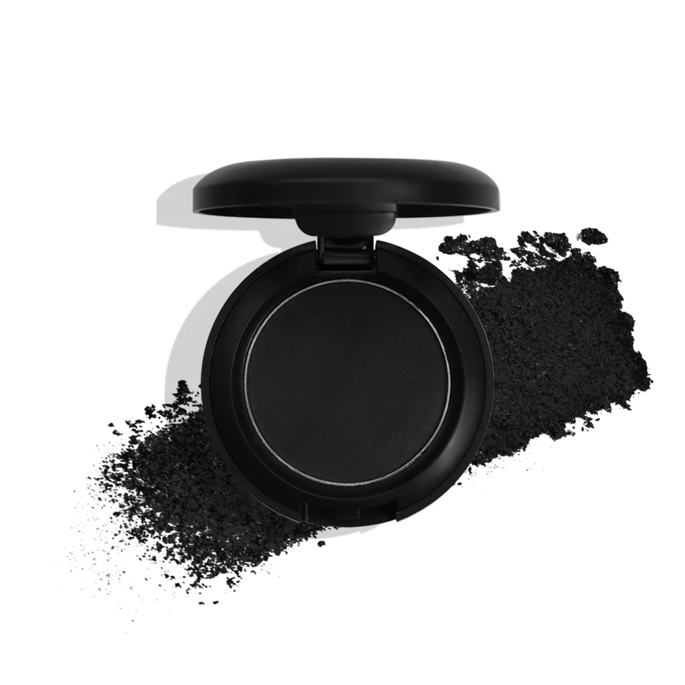 Single Matte Black Eyeshadow Satin Finish Glitter Custom Logo Private Label Cosmetics Fair Skin Eyeshadow Palette Vendor Makeup