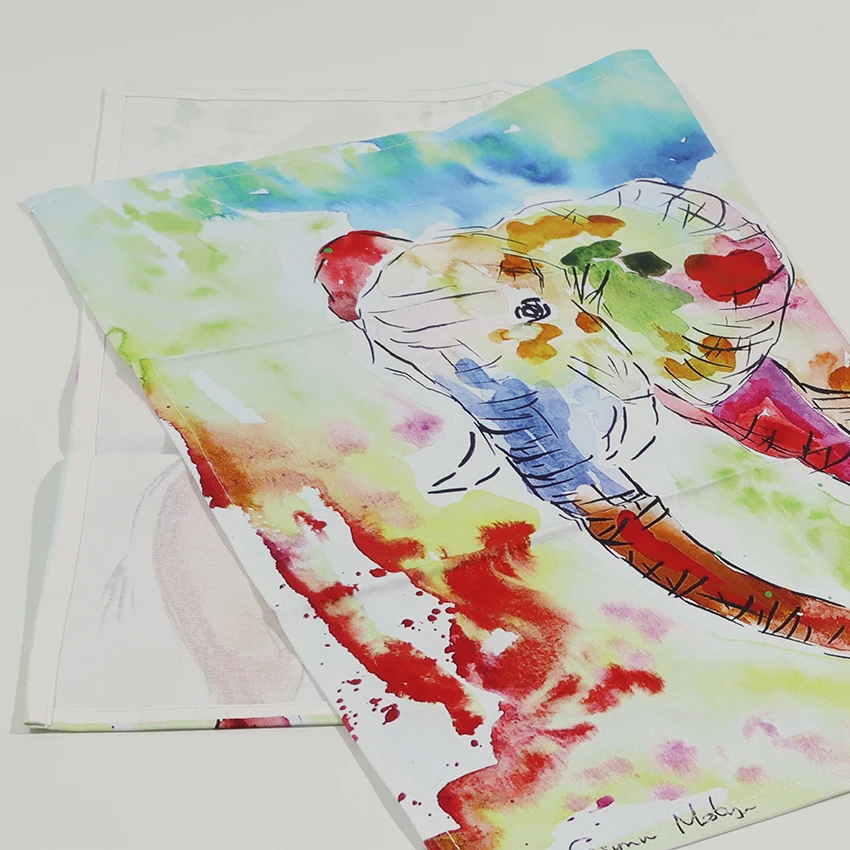 Hoshom Wholesale Dish Cloths Linen Souvenir Tea Towel Kitchen Christmas Tea Towels Customize Print