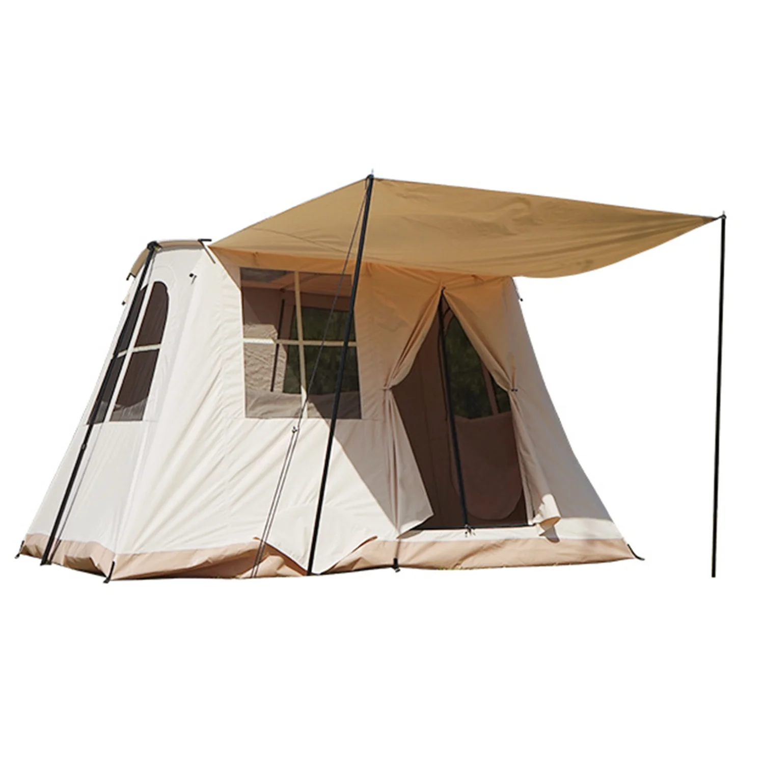 4-8 Person Oxford Spring Tent Cabin Tents 4 Season Waterproof Glamping Tents w/Stove Jack for Family Camping Outdoor Hunting