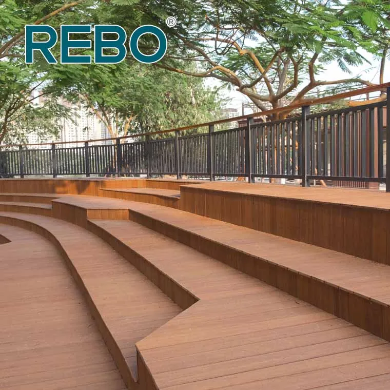 High density outdoor patio playground decking floor bamboo composite decking board