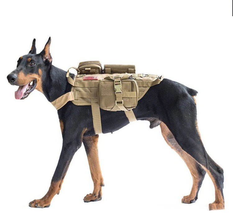 Durable Heavy Duty Tactical Training Vest for Large Dog Harness with Handle