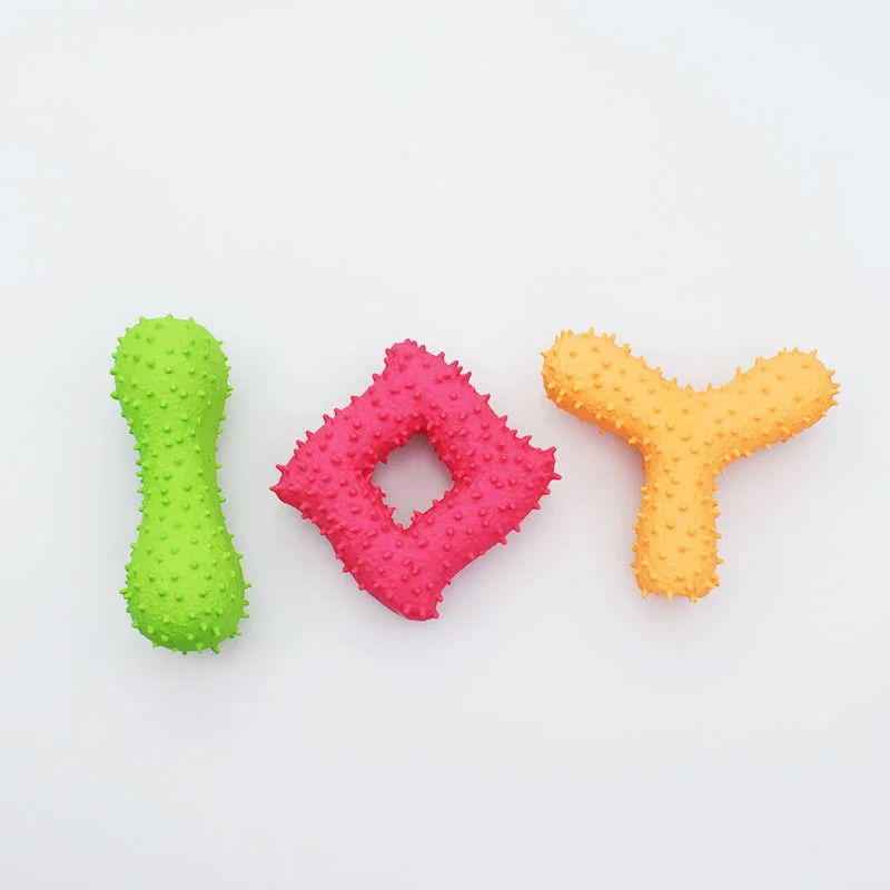 Pet Latex Toys Square Latex Sounding Toys With Prickly Bones Bite Resistant Tooth Cleaning Dog Toys