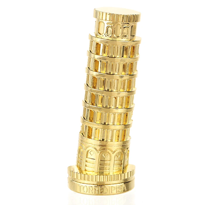 3D metal gold The Leaning Tower of Pisa Italy fridge magnet souvenir