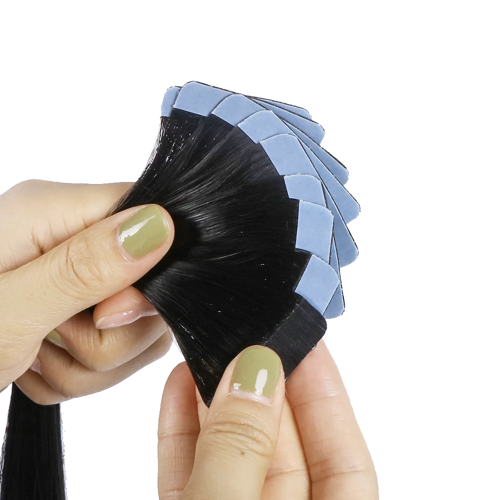 Factory Price 100g  Double Drawn Russian Cuticle Virgin Remy Salon Tape in Extensions Human Hair